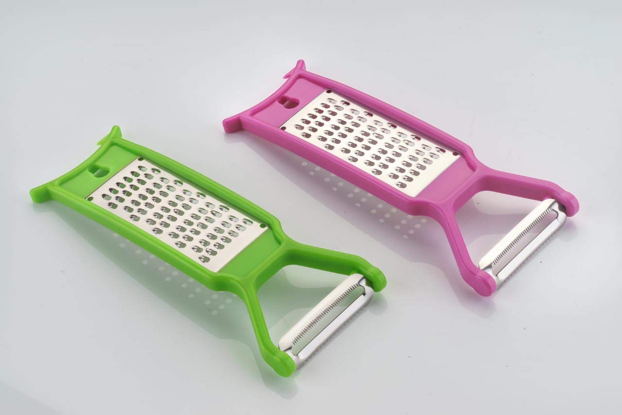 2in1 Cheese Grater Cum Peeler Deluxe, Peeler and Cheese Grater Stainless Steel 2-in-1 Cheese Grater with Peeler (Colour May Vary) 5