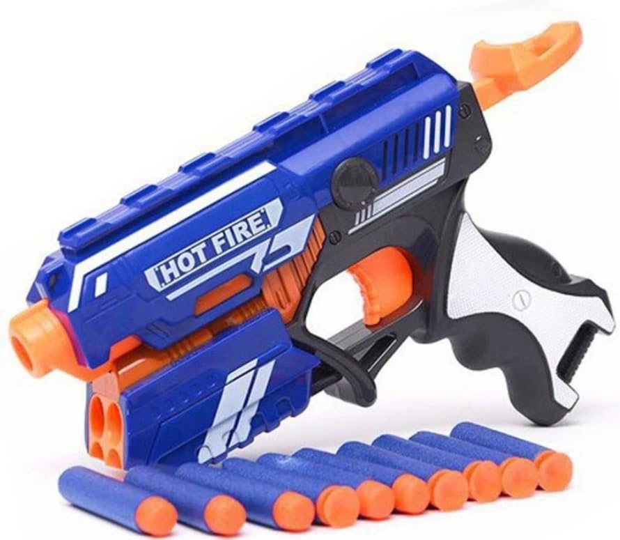 Barodian's Manual Soft Bullet Shooting Pistol Toy for Kids - Multicolor ABS Plastic & Rubber - Safe & Fun Outdoor/Indoor Play 1
