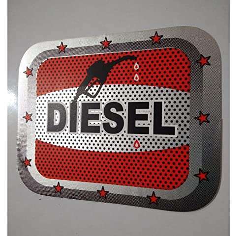 AUTONEST Diesel Car Fuel Lid Decal/Sticker Printed (Square) (Black,Red & Grey) (Sticker Size: 14.5cm X 14.5cm) for Maruti Ciaz 4