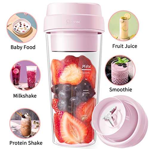 17PinHut Portable Blender, Personal Blender, With USB Magnetic contact charging, 14 oz Smoothie Blender, Anti-silp Rubber Base, One-handed Drinking Mini Blender for Shakes and Smoothies 2
