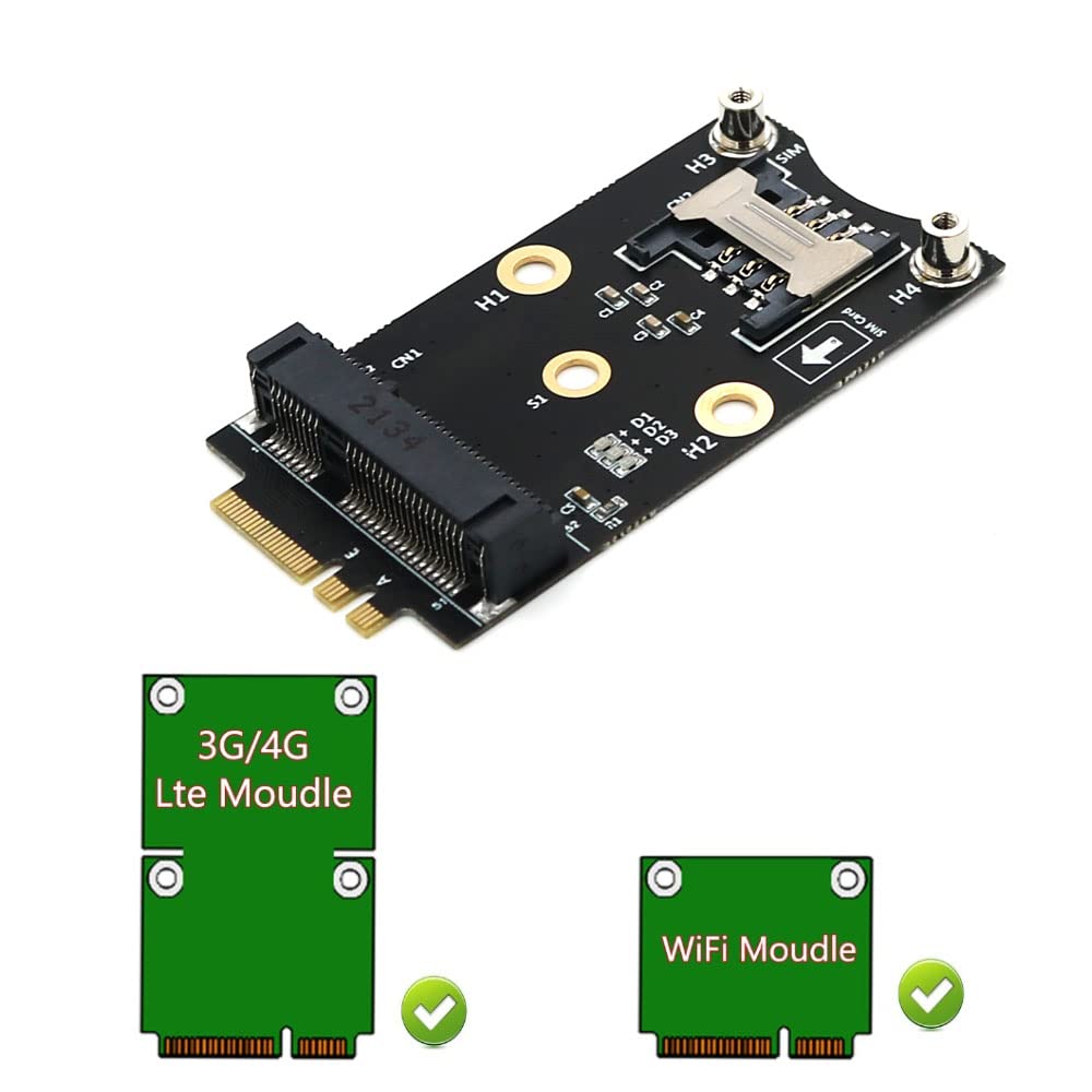 Mini PCI-E to M.2(NGFF) Key A/E Adapter with SIM Card Slot 4