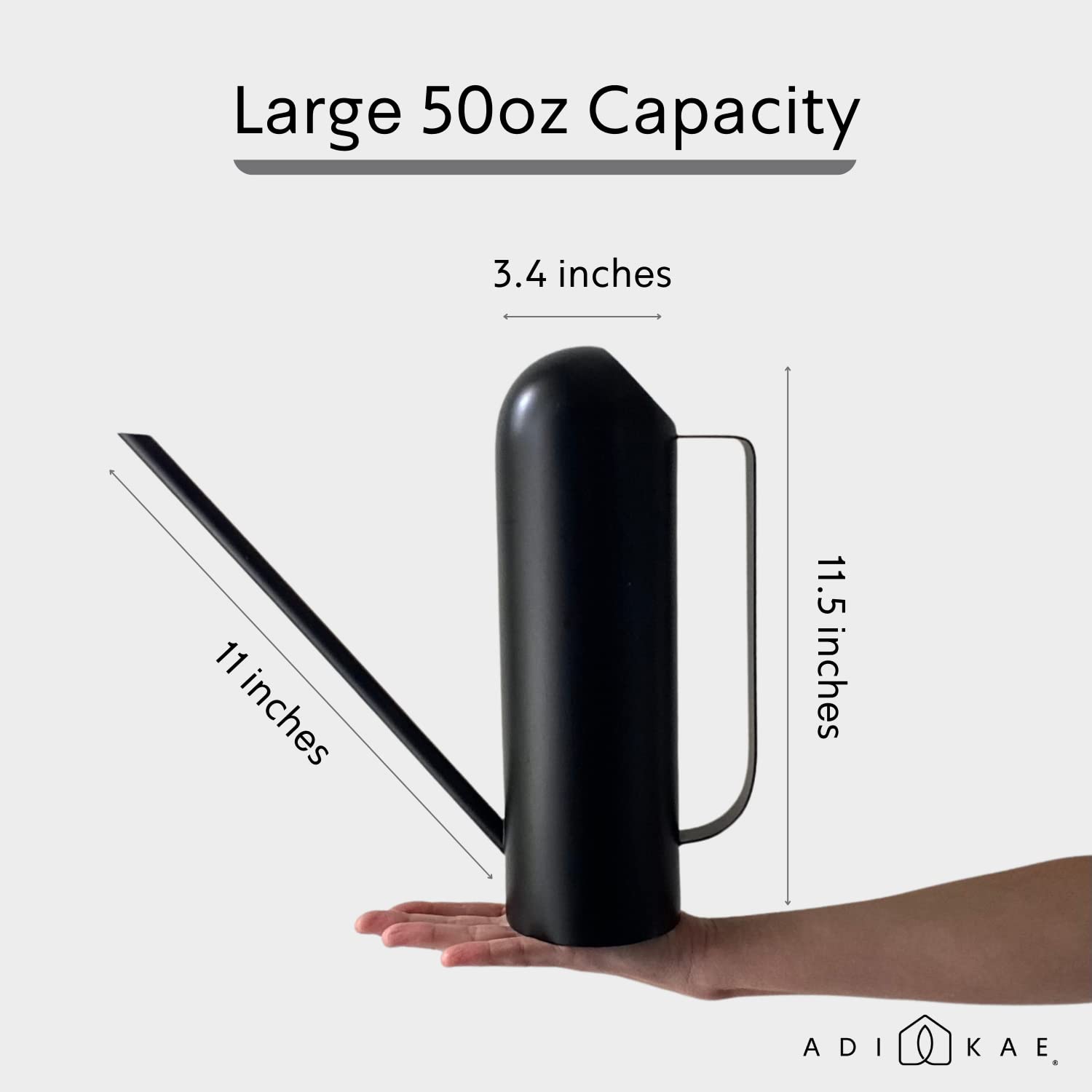 Watering Can with Long Spout - 50 Ounce Black - Large Water Can - House/Indoor Plant 5