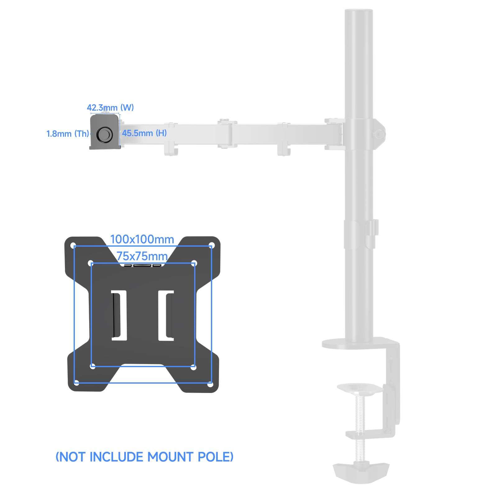 Suptek Monitor Mounting Plate for Suptek Monitor Computer Mounting System 75x75 and 100x100mm(MD6MB) 3