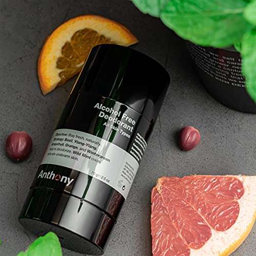 Anthony Alcohol-Free Aluminum-Free Deodorant for Men, Non-Irritating Cool Gel Stick for Sensitive Skin, Sport Strength Formula Prevents Odor All Day, Clear Stain-Free Finish, 2.5 Fl Oz Each, Pack of 2 4