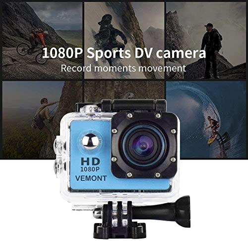 VEMONT Action Camera, 1080P 12MP Sports Camera Full HD 2.0 Inch Action Cam 30m/98ft Underwater Waterproof Camera with Mounting Accessories Kit 5