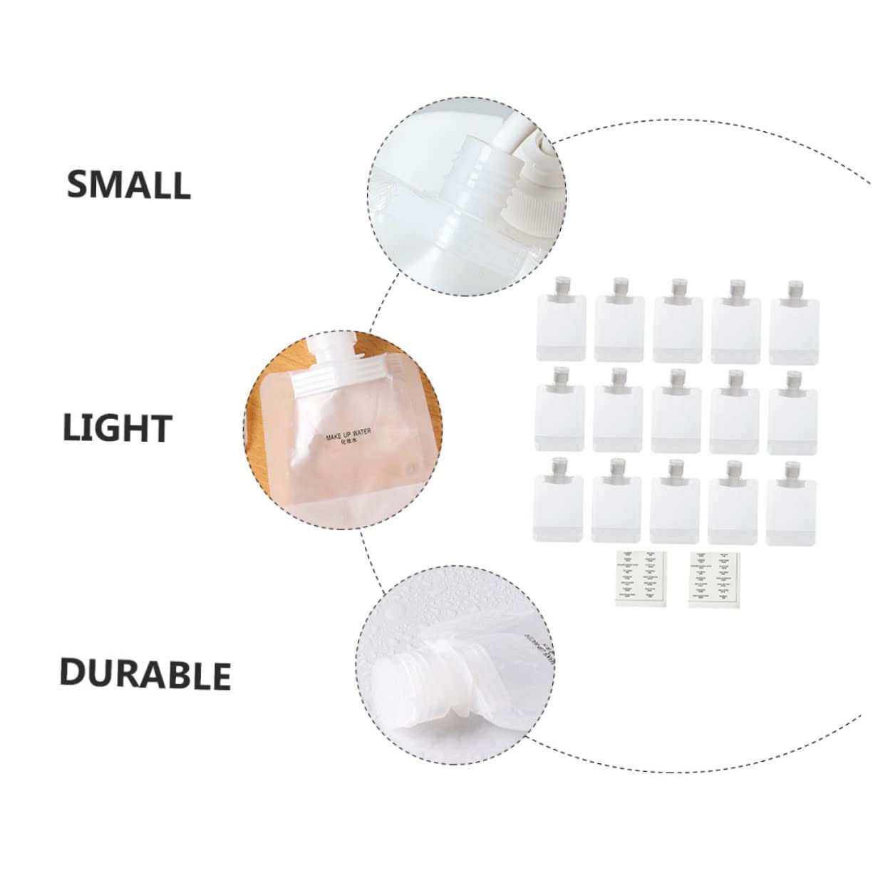 SOESFOUFU 1 Set Travel Bag Travel Containers for Toiletries Toiletry Pouch for Travel Portable Liquids Bottle Travel Toiletries Containers Travel Makeup Bags for Women Clear Gel The Pet 4