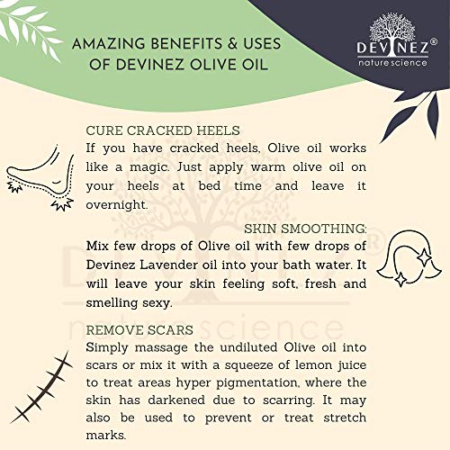 Devinez Olive Cold Pressed Oil (Jaitun Ka Tel), 250ml (NABL & IFRA Certified) with Flip-Top Cap and Hair Applicator - 100% Pure, Natural & Undiluted - Moisturizes Skin, Fights Signs Of Aging, Improves Skin Health, Hair Healthy 6