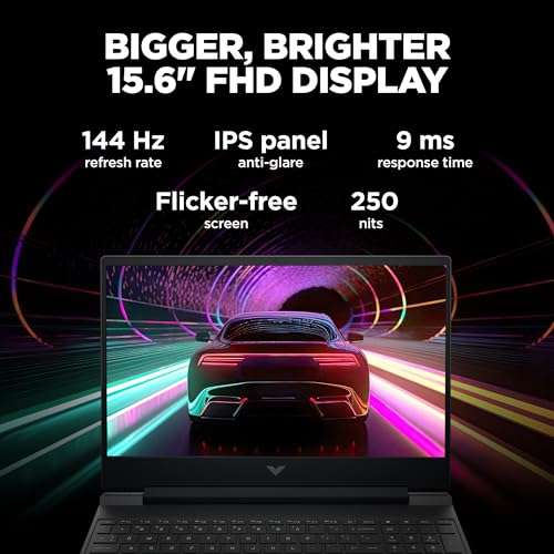 HP Victus Gaming Laptop, 12th Gen Intel Core i7-12650H, 6GB RTX 4050 GPU, 15.6-inch (39.6 cm), 75W TGP, FHD, IPS, 144Hz, 16GB DDR4, 512GB SSD, Backlit KB, B&O (MSO, Silver, 2.37 kg), fa1134TX 4