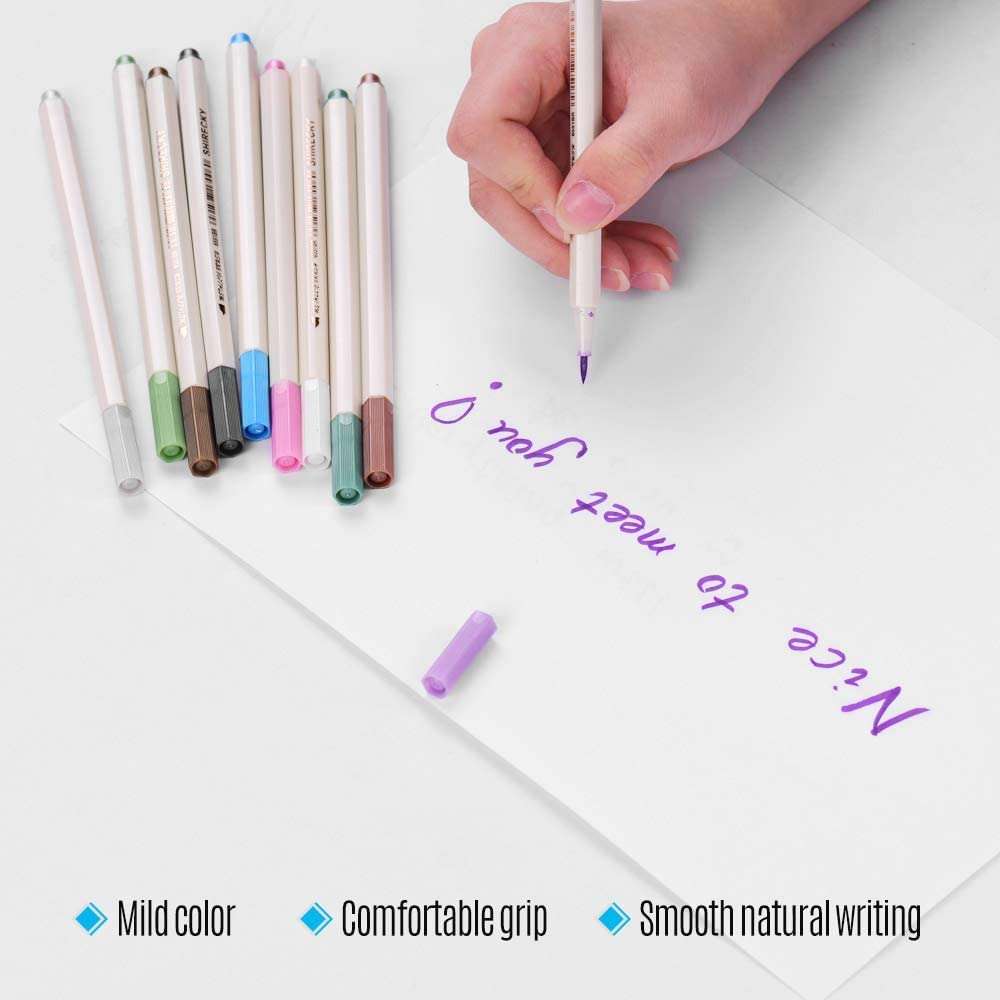 THE ART BOX Metallic Gel Pen Set Coloured Ink Water Chalk Fine Tip Watercolour Marker Pens for Scrapbooking DIY Album Painting School Office 4