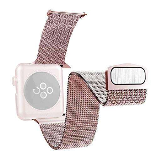 Raptic by X-Doria Smartwatch Band, New Mesh Magnetic Stainless Steel Strap/Band Designed for Apple Watch (41mm /40mm / 38mm) (Smaller Version) (Series 7/6/SE/5/4) - Rose Gold (Watch NOT Included) 5