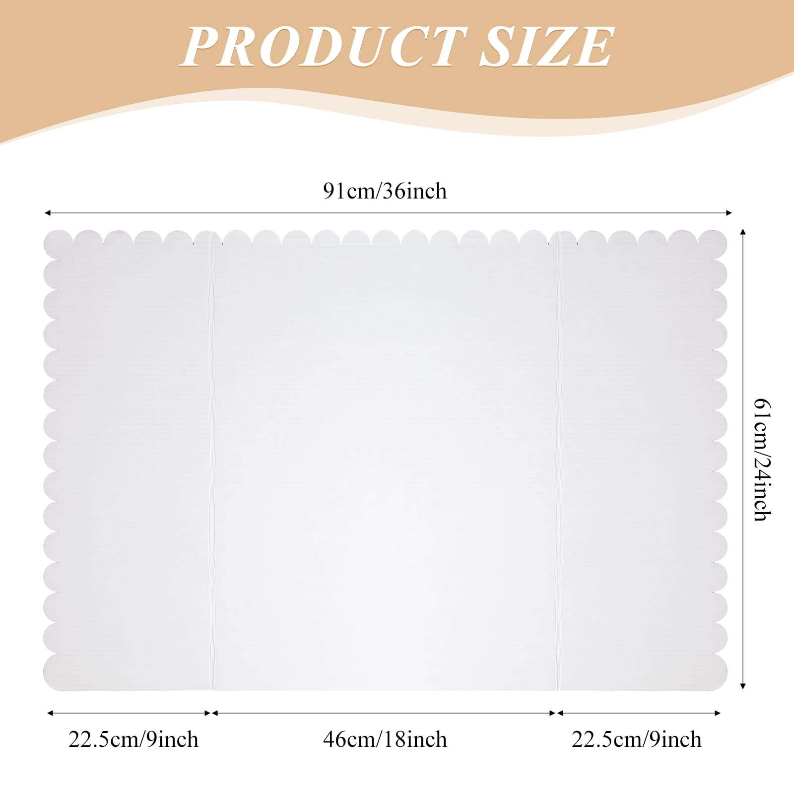 12 Pcs 24 x 36 Inch Trifold Poster Display Boards White for Science Fair Presentation Projects Photo Exhibition Display Tri fold Board Foldable Paperboard for School Supplies Bulk Business 2