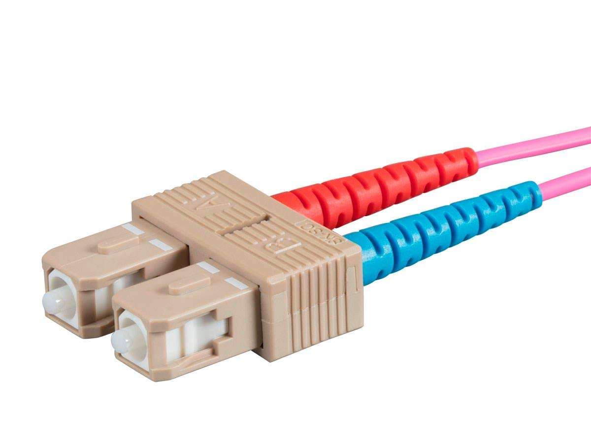 Monoprice Fiber Optic Cable - 10 Meter - Purple | OM4, SC/ST, Multi Mode Duplex, (50/125 Type) - Entegrade Series 3