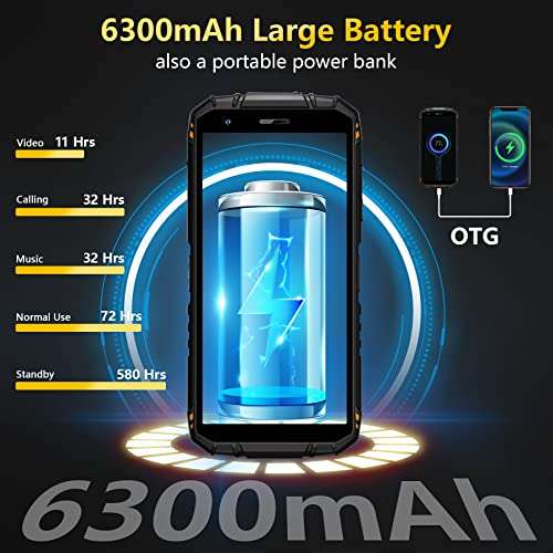 DOOGEE Rugged Smartphone, S41 PRO, Unlocked Android Phone 2023, 7GB+32GB SD 1TB, 5.5" HD, 4G Dual Sim Unlocked Cellphone, 6300mAh, Android 12/IP68 Waterproof/Military Grade Android Phone/NFC | Black 3