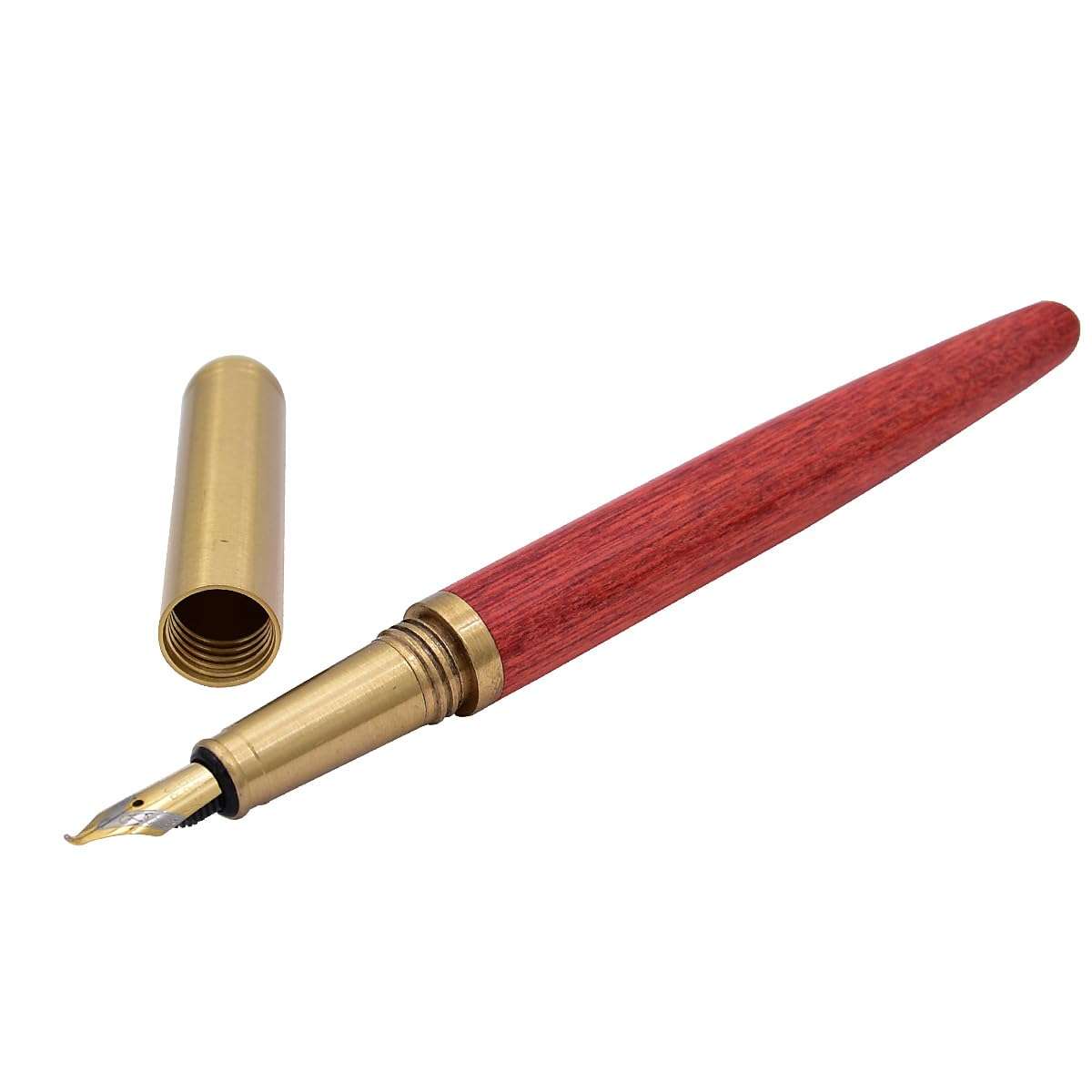 SIPLIV Vintage Wooden Calligraphy Pens Set, 4 Pcs Handcrafted Colorful Wood Calligraphy Pen 0.5mm Pen Nib Smooth Writing Pen for Journaling School Office - Type B 5