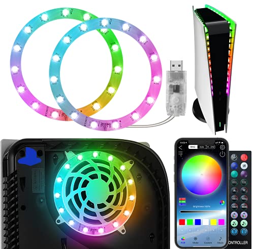 LED Lights for Playstation 5 Console, RGB PS5 LED Light DIY Accessories with Bluetooth &Sync Music& 400 Effects 8 Colors for Playstation 5 Console with App Control,Remote, USB 3 Control 1