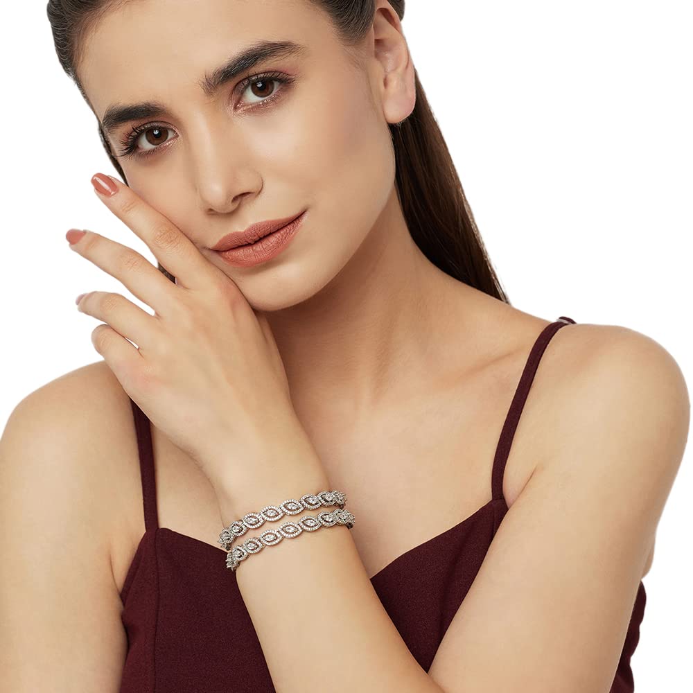 CZ Elegance Shiny Stones Studded Designer Bangles 5