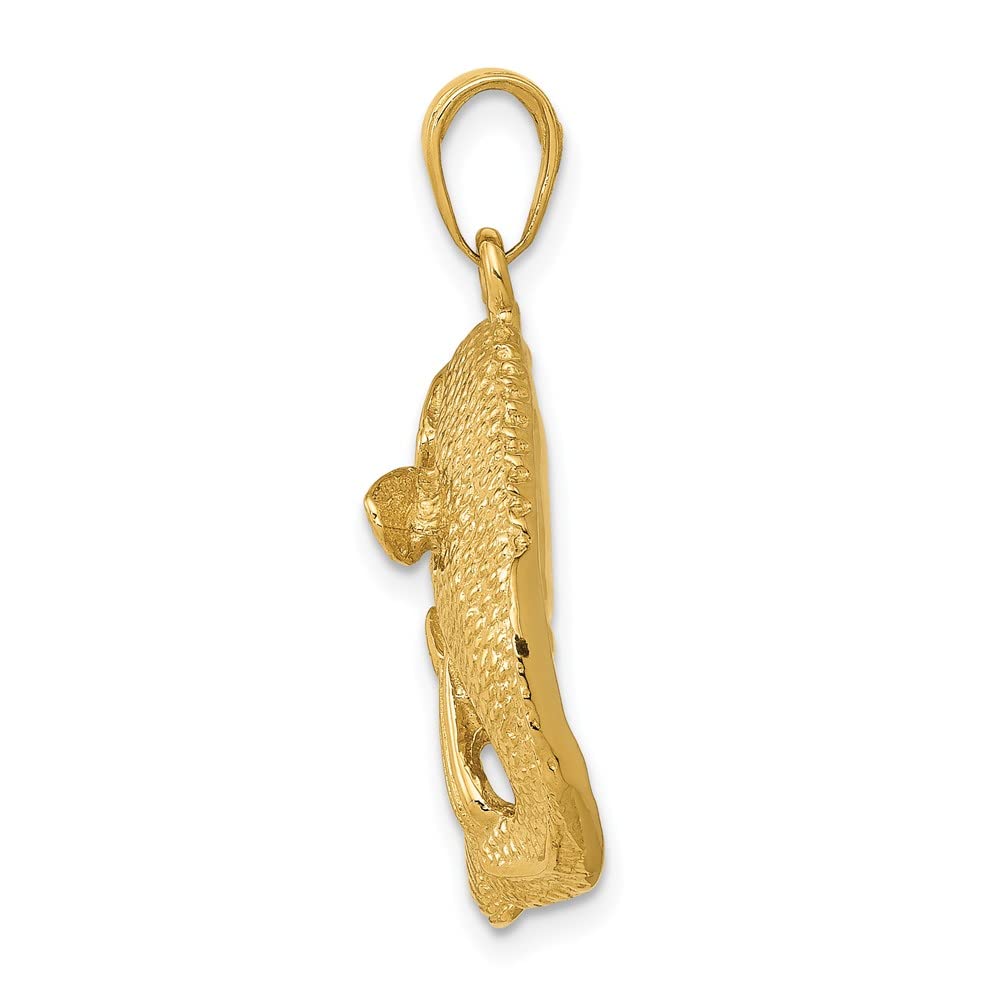 FJC Finejewelers 10 kt Yellow Gold Bass Fish Jumping Charm 30 x 27 mm 4