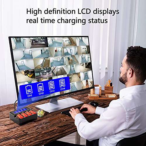 EaseBuy 8-Pack 800mAH 123A Rechargeable Batteries and CR123A Charger Compatible with Arlo VMS3130 VMC3030 VMK3200 VMS3330 3430 3530 Cameras, Flashlight 6