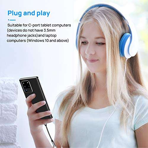 USB C to 3.5mm Headphone Jack Adapter, iNassen Type C to Aux Audio Dongle Cable Cord 384khz-32bit Hi-Res DAC for Pixel 4 3 2 XL, Samsung Galaxy S20 Ultra Z Flip S20+ Note 20 Note 10, iPad Pro(Grey) 4