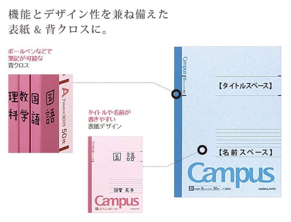 KOKUYO Campus Notebook, B 6mm Ruled, Semi-B5, 100 Sheets, 35 Lines, Blue, Japan Import (NO-10BN) 6