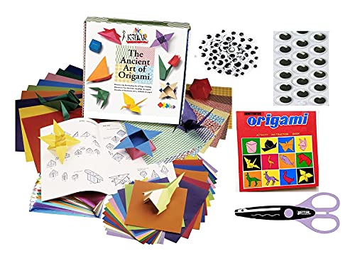 Jhintemetic DIY Origami Paper Kit for Kids - 400 Sheet (4 Different Texture) with Sticky Googly Eyes & Scissor Art Projects Kit for All Age Group Girls & Boys 2