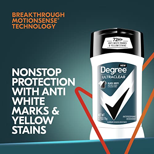 Degree Men UltraClear Antiperspirant Deodorant Black+White 72-Hour Sweat and Odor Protection Antiperspirant For Men With MotionSense Technology 2.7 oz 3