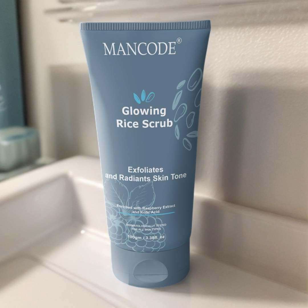 Mancode Glowing Rice Scrub for deep Cleanse & Nourish skin Face scrub 100gm 5