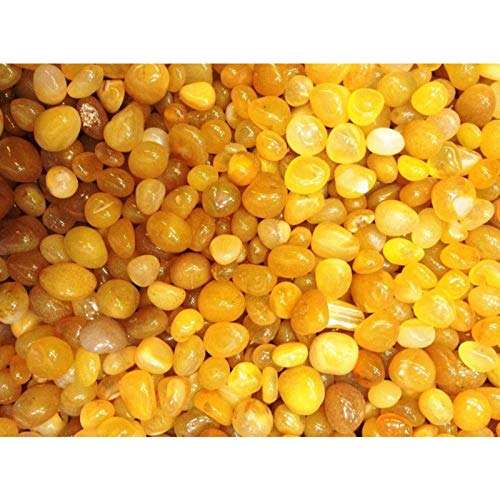 Elettra Stones for Decoration||Colour Stones||Pebbles for Decoration|| Polished Shiny Smooth Onyx Stones for Aquarium Garden & Home Decor (Yellow, 3Kg) 1