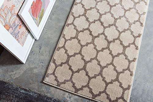 Unique Loom Trellis Collection Area Rug - Philadelphia (2' 7" x 8' Runner Beige and Light Brown/Beige) 3