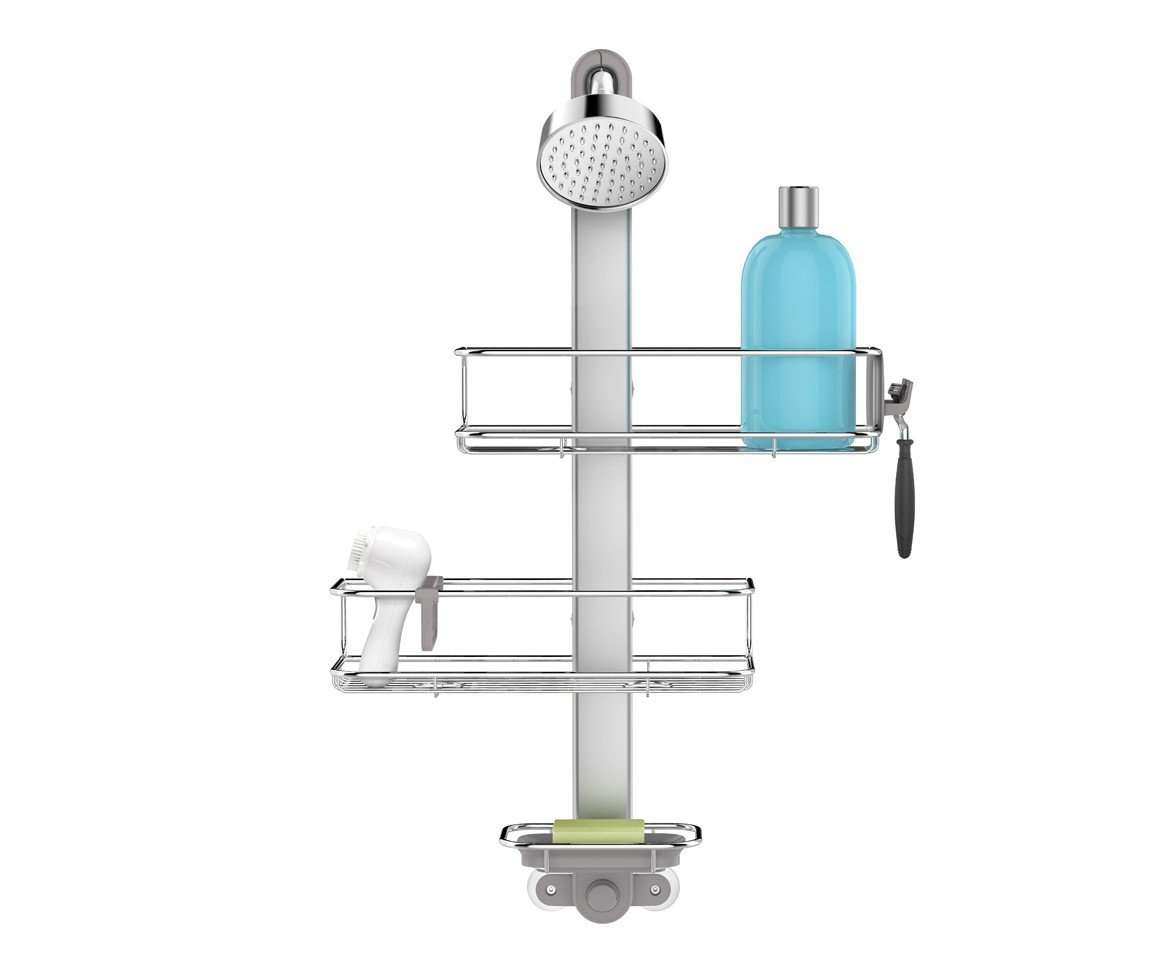 simplehuman Adjustable Shower Caddy, Stainless Steel and Anodized Aluminum 3