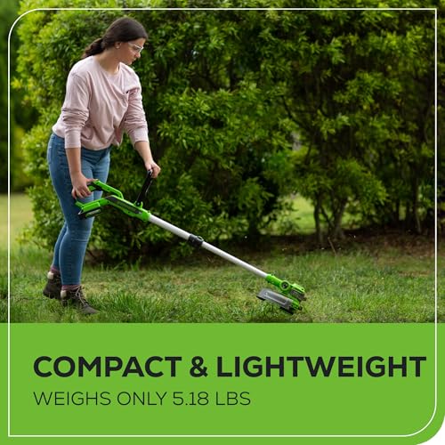 Greenworks 24V Cordless String Trimmer/Edger (Gen 2), 12" Cutting Width, Ultra-Light 6 lbs Design, with 2.0Ah Battery & Charger Included 4
