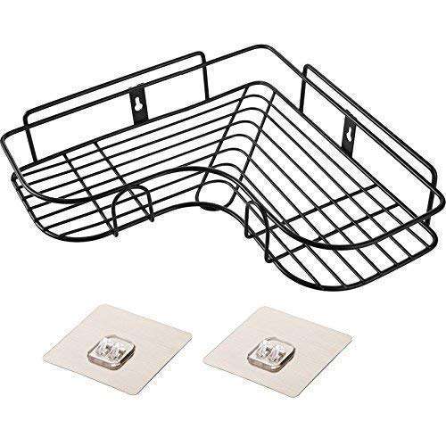 SOPTOOL Self Adhesive Metal Multipurpose Kitchen Home Essentials Magic Sticker Series Multipurpose Bathroom Corner Shower, Hanging Shower Caddy Rack for Soap Shampoo Towel Kitchen Organizer 6