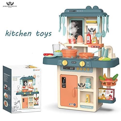 MIVEAS CARE Girl's Plastic Little Chef Kitchen Set Toys with Realistic Lights & Sounds & Kitchen Accessories (3 Year Old, 42 Pieces) 6