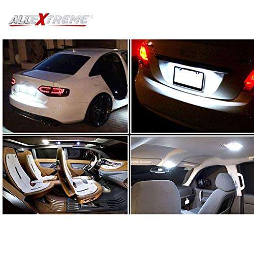 Allextreme EXT15CW Universal T10 LED Parking Light 5630 CMD Super Bright Interior Pilot License Plate Dome Indicator Lamp Bulb for Car Bike and Motorcycle (3W, White, 2 PCS) 5