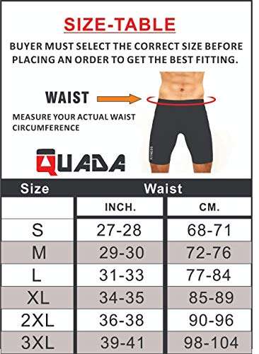 Quada Compression Men's Shorts Tights (Nylon) Skins for Gym, Running, Cycling, Swimming, Basketball, Cricket, Yoga, Football, Tennis, Badminton & More (Black, 2XL) 2