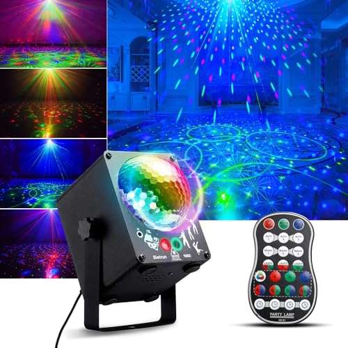 Party Dj Disco Stage Light with Sound Activated and 60 Color Changing, Bietrun Led RGB Laser Rave Flashing Strobe Lights with Remote Control for Parties, Wedding, Dance Floor, Bar, DJ, Birthday, KTV 1