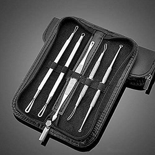 Japti Blackhead Remover Pimple Comedone Extractor Tool, Acne Removal Kit - Treatment for Blemish, Whitehead Popping, Zit Removing for Risk Free Nose Face Skin with storage case(steel,5 pcs set) 4