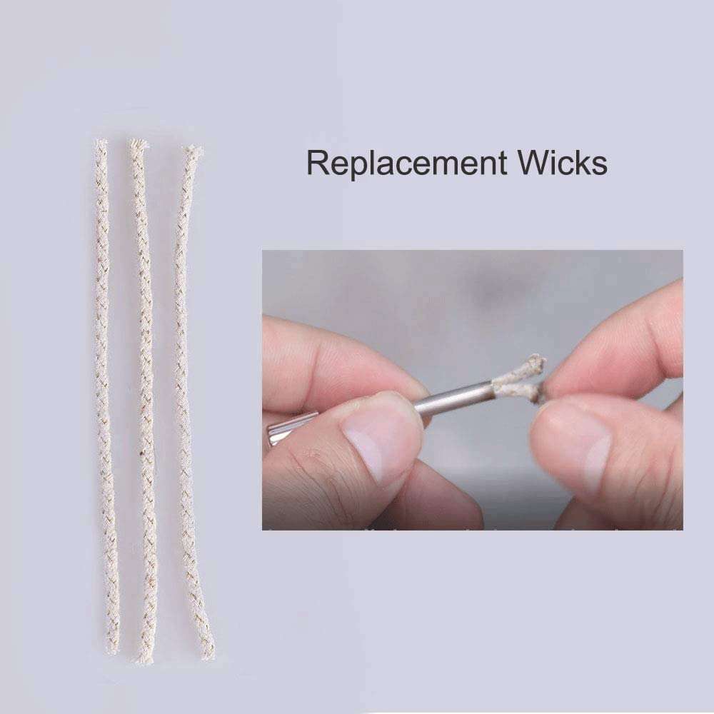 BOLLAER Permanent Match Lighter Cotton Wick Accessories, Replacement Wick for Metal Matches, Suitable for Emergency Rescue, Camping, with 20 Cotton Wick, 20 Rubber Ring 3