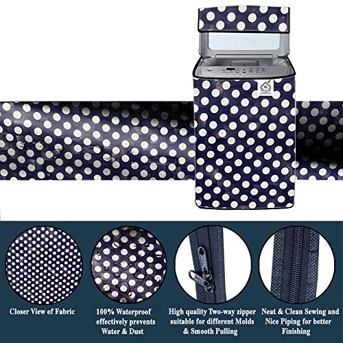 Jm Homefurnishings Vinyl Washing Machine Cover for Croma 7 Kg Fully Automatic Top Loading, Craw1401, Polka Dot Print (Multicolor) 3