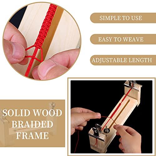UOIENRT Bracelet Maker, Wooden U Shape Jig Bracelet Making Kit Frame Weaving Braiding DIY Tool Kit, Clear, Onesize 5