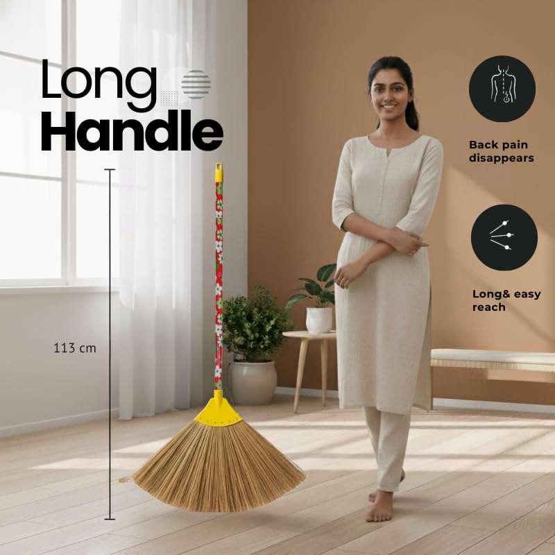 MS Diamond Brooms, Wooden Handle, Brown 5