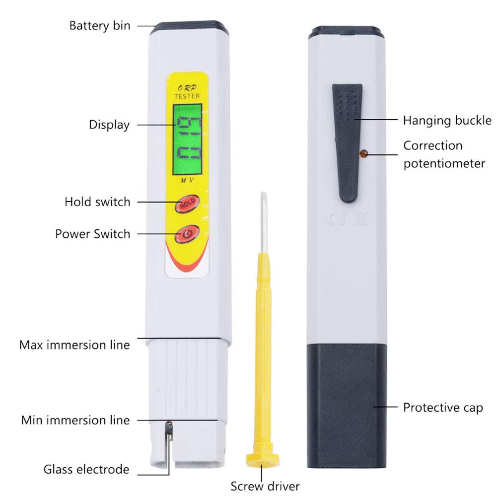 Water Quality Tester, Fydun ORP-969 Redox Meter ORP Tester Portable Digital Water Quality Tester Pen for Drinking Water Aquariums etc 4