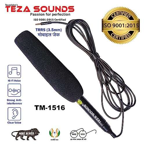Tezavision® Reporter Mic / Journalist Mic / Interview / News Mic / YouTube / Reporting Mic / Media Mic / News Mic / Microphone / Mic for Mobile 3