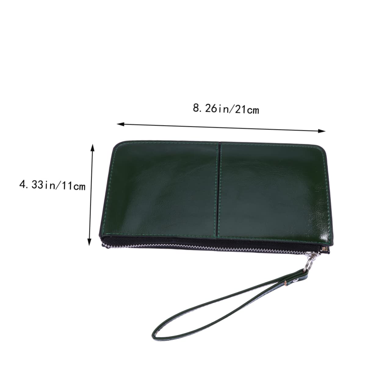 DEARMAMY Elegant Women Wallet Zipper Buckle Clutch Purse High Capacity Envelope Bag Leather Handbag Phone Slot (dark) 3