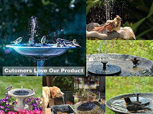 Solar Fountain, Solatec Solar Powered Bird Bath Fountain Pump 1.4W Solar Panel Kit Water Pump,Outdoor Watering Submersible Pump for Pond, Pool, Garden, Fish Tank, Aquarium 2
