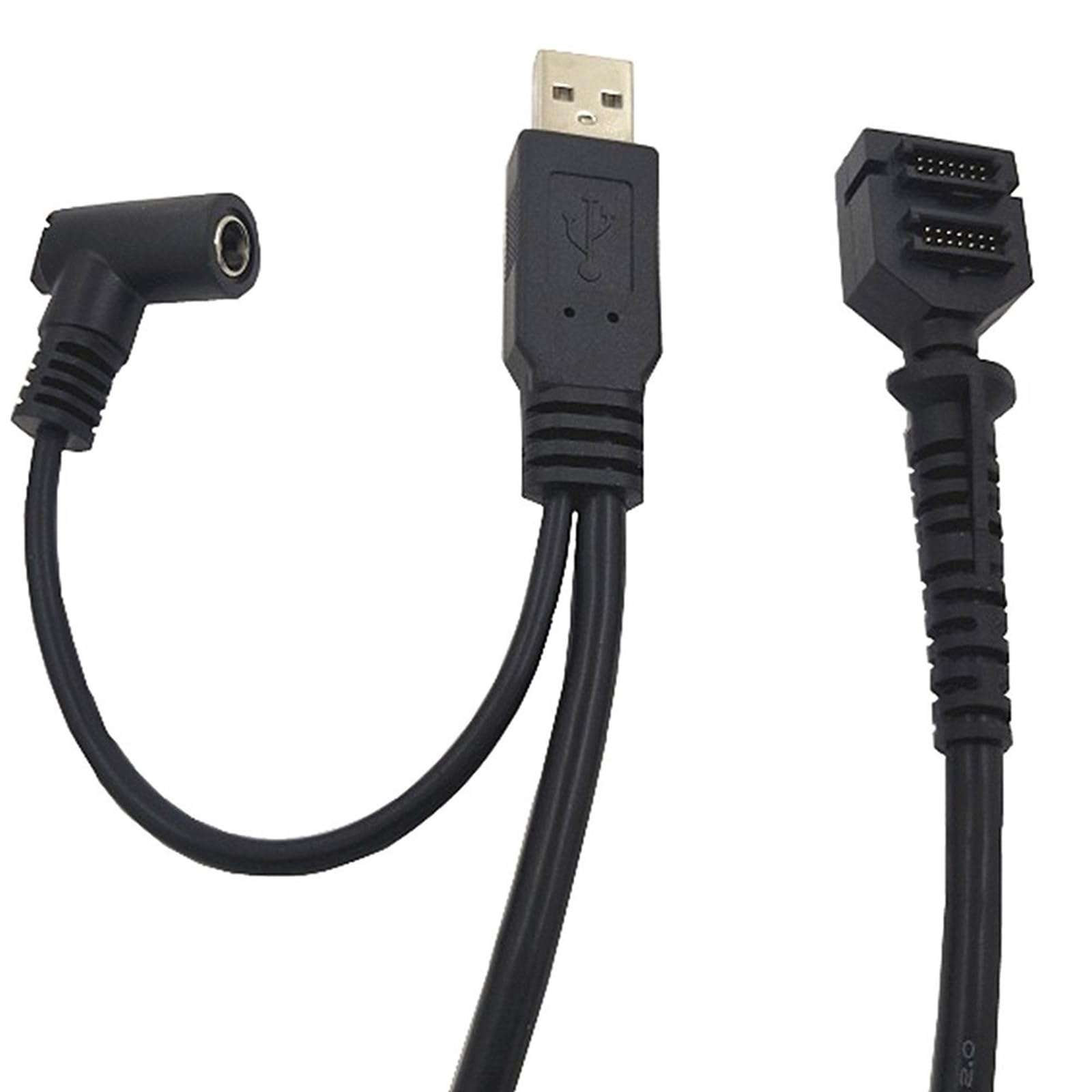 ljhnba Double 14pin DC5521 Female Power USB 2.0 Cable for VX805 VX820 Enhances Data Transmission Scanner Line 6