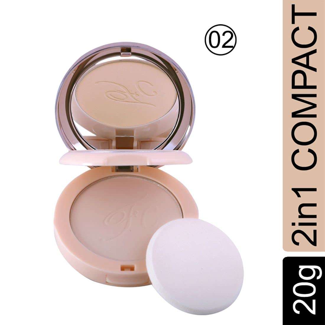FASHION COLOUR Oil Control Nude Makeover 2 in 1 Powder | With Mirror and Powder Puff | Oil and Sweat Control | Long Lasting Compact Powder | Comes In 6 Variants | Shade 02 3