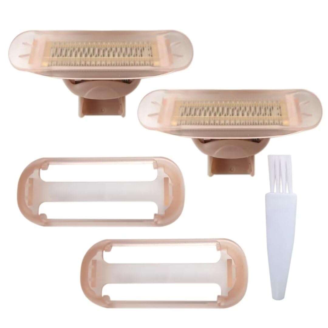 2Pack Razor Replacement Heads for Flawless Nu Razor, Rose Gold Plated Body Replacement Head with Covers, Hair remover Replacement Head for Finishing Touch Razor for Women by BLUE ELF 1