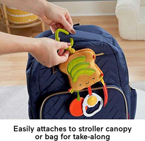 ​Fisher-Price Brunch & Go Avocado Toast Infant Stroller Toy with Teether for Babies from 3 Months and Up 5