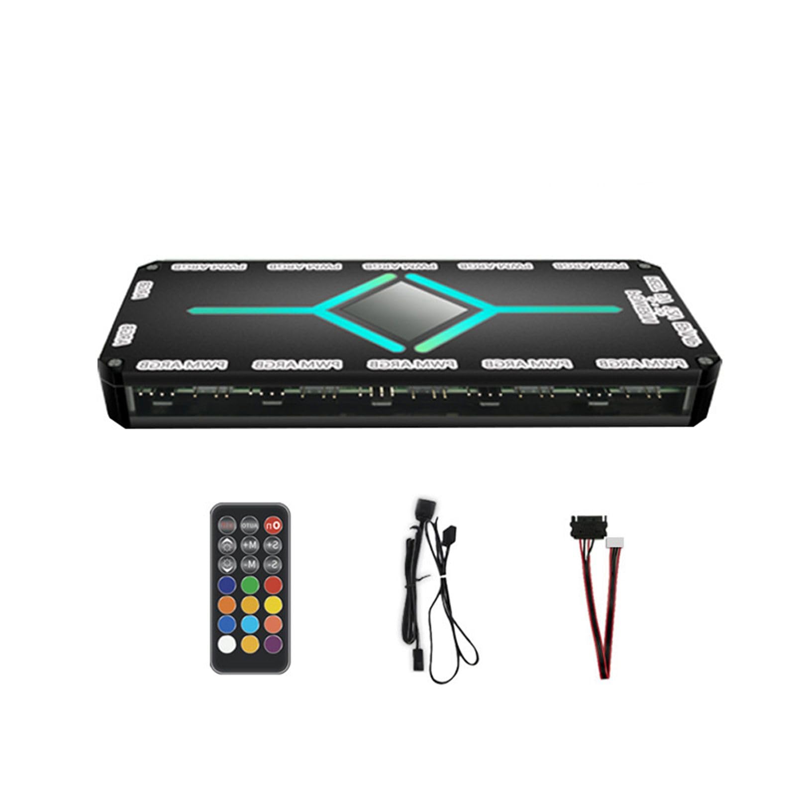 MOAIYU 12 Port ARGB and 10 Port Fan Hubs Controller with Remote Magnetic 5V 3Pin for Efficient PC Build 1